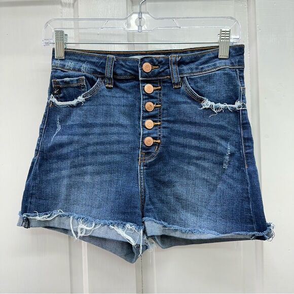 Kancan button fly raw hem denim jean shorts women's small - Picture 1 of 4